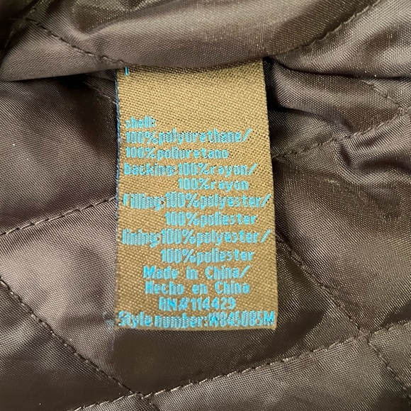 Vintage brown “pleather” jacket Lg - Picture 4 of 14